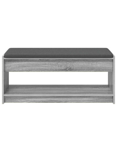 Panca per ingresso con cuscino Grigio Sonoma 103 x 38 x 45 cm