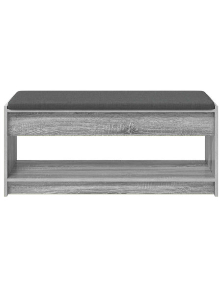 Panca per ingresso con cuscino Grigio Sonoma 103 x 38 x 45 cm