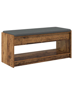Panca per ingresso con cuscino Legno vecchio 103 x 38 x 45 cm 2