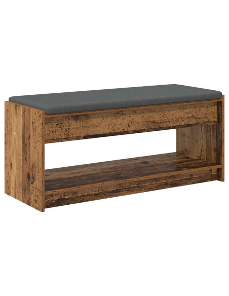 Panca per ingresso con cuscino Legno vecchio 103 x 38 x 45 cm