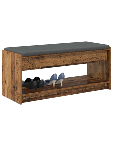 Panca per ingresso con cuscino Legno vecchio 103 x 38 x 45 cm