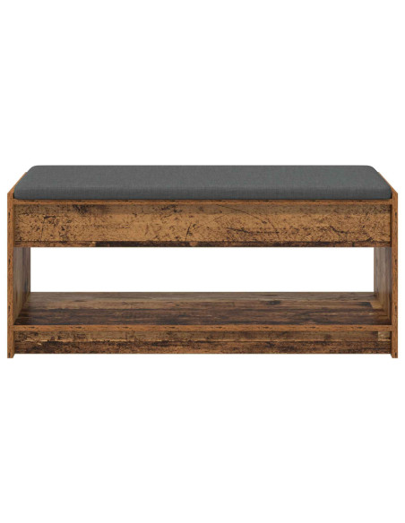 Panca per ingresso con cuscino Legno vecchio 103 x 38 x 45 cm