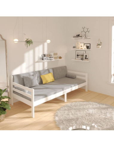 Dormeuse senza Materasso Bianca 80x200 cm Legno Massello Pino