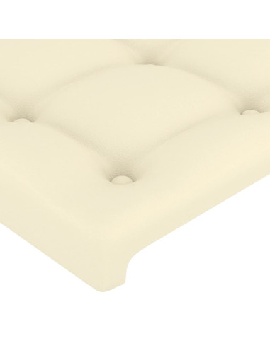 Giroletto con Testiera Crema 200x200 cm in Similpelle