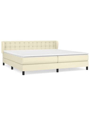 Giroletto a Molle con Materasso Crema 200x200 cm in Similpelle