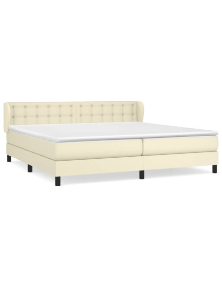 Giroletto a Molle con Materasso Crema 200x200 cm in Similpelle