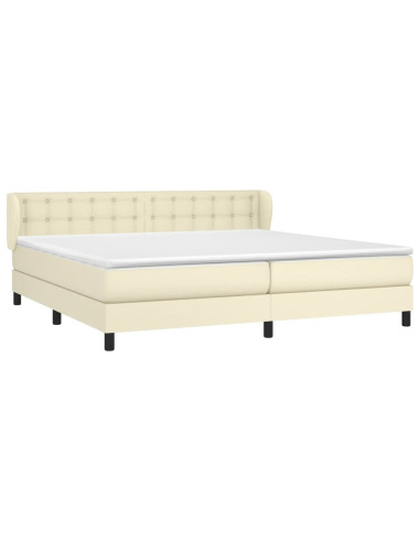Giroletto a Molle con Materasso Crema 200x200 cm in Similpelle