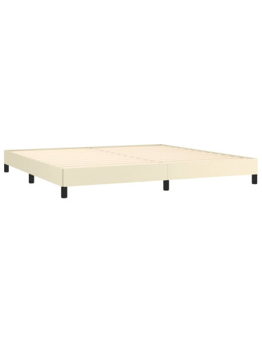 Giroletto a Molle con Materasso Crema 200x200 cm in Similpelle
