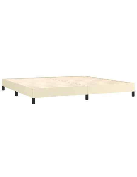 Giroletto a Molle con Materasso Crema 200x200 cm in Similpelle