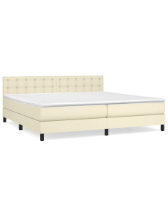 Giroletto a Molle con Materasso Crema 200x200 cm in Similpelle 2