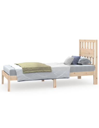 Giroletto in Legno Massello Grigio 75x190 cm Small Single