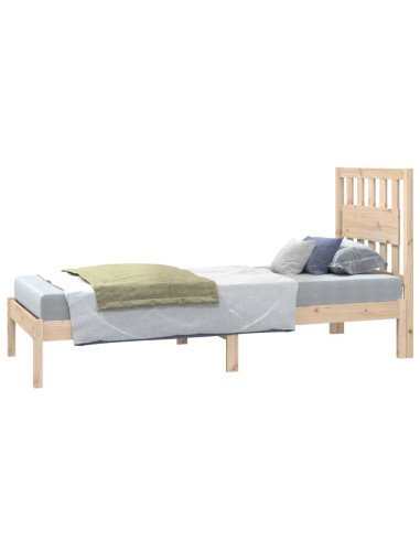Giroletto in Legno Massello Grigio 75x190 cm Small Single
