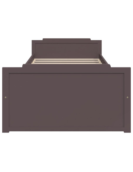 Giroletto Cassetti Marrone Scuro Legno Massello Pino 90x200 cm