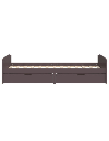 Giroletto Cassetti Marrone Scuro Legno Massello Pino 90x200 cm