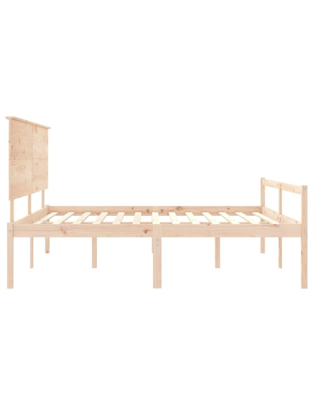 Letto per Anziani con Testiera Bianco Super King Legno Massello