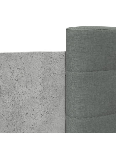 Giroletto con Testiera e LED Grigio Cemento 200x200 cm