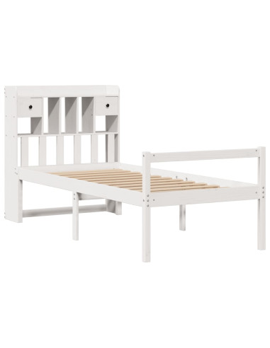 Letto con Libreria senza Materasso 75x190 cm in Legno Pino