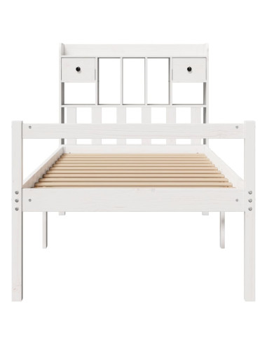 Letto con Libreria senza Materasso 75x190 cm in Legno Pino
