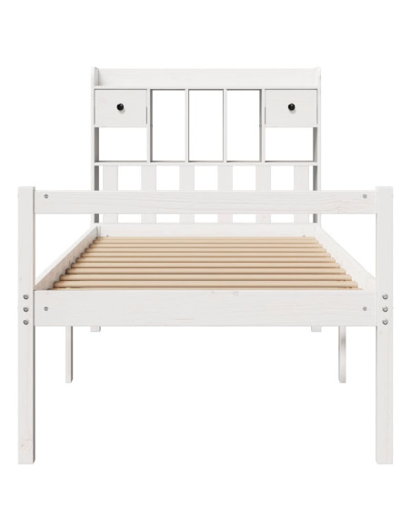 Letto con Libreria senza Materasso 75x190 cm in Legno Pino