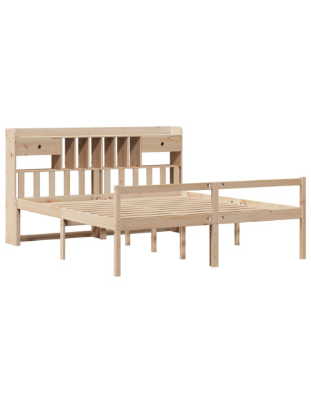 Letto Libreria senza Materasso 180x200 cm in Legno di Pino