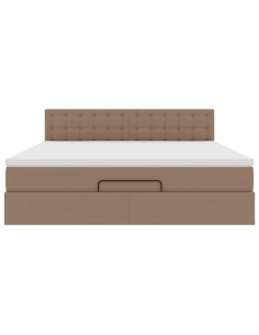 Struttura Letto Pouf con Materasso 160x200 cm Similpelle 2