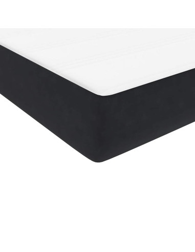 Giroletto a Molle con Materasso Nero 160x210 cm in Velluto