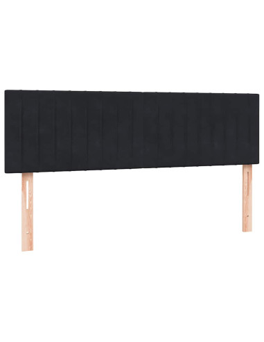Giroletto a Molle con Materasso Nero 160x210 cm in Velluto