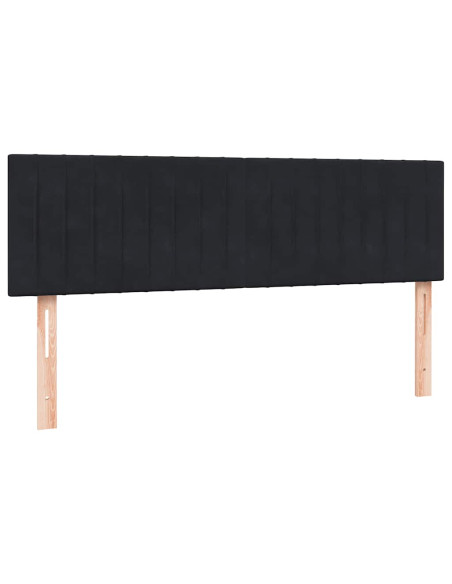 Giroletto a Molle con Materasso Nero 160x210 cm in Velluto