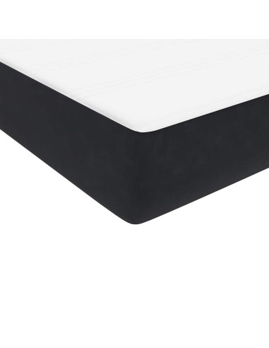 Giroletto a Molle con Materasso Nero 160x210 cm in Velluto