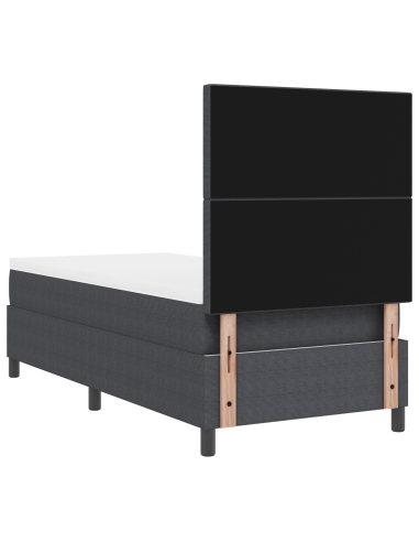 Letto a Sorgente LED Grigio Scuro e Bianco 100 x 200 cm