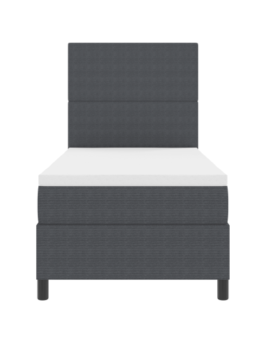 Letto a Sorgente LED Grigio Scuro e Bianco 100 x 200 cm