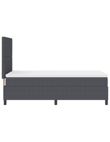 Letto a Sorgente LED Grigio Scuro e Bianco 100 x 200 cm