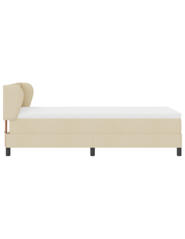 Letto a molle con materasso Crema 90 x 190 cm Tessuto
