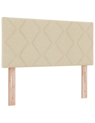 Letto a molle con materasso Crema 90 x 190 cm Tessuto