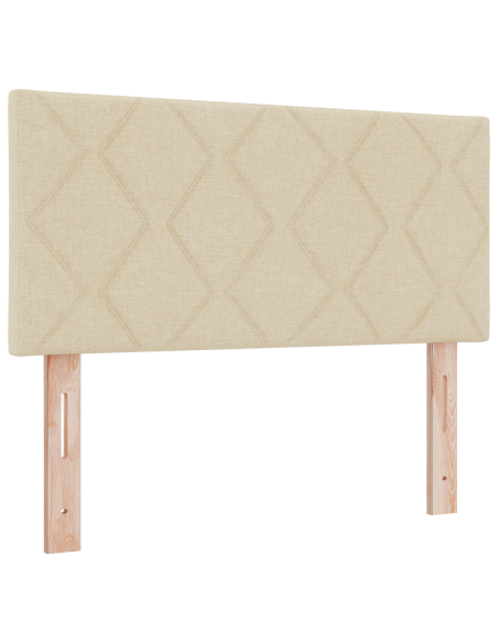 Letto a molle con materasso Crema 90 x 190 cm Tessuto