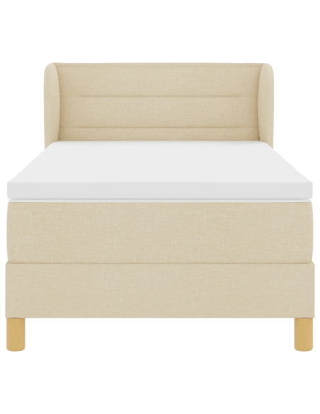 Letto a molle con materasso Crema 90 x 190 cm Tessuto