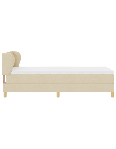 Letto a molle con materasso Crema 90 x 190 cm Tessuto