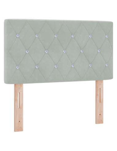 Letto a molle con materasso Grigio chiaro 80 x 200 cm Velluto