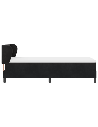 Letto a molle con materasso Nero 80 x 200 cm Velluto