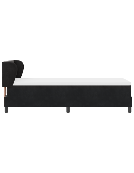 Letto a molle con materasso Nero 80 x 200 cm Velluto