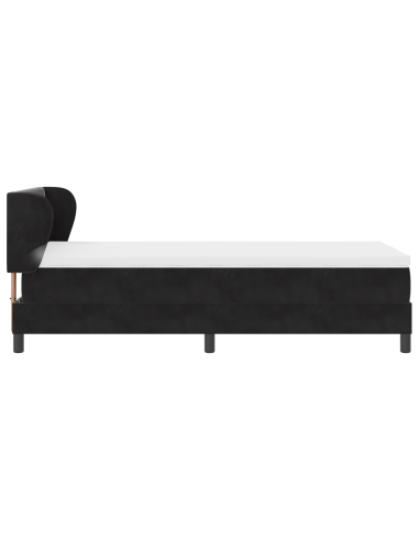 Letto a molle con materasso Nero 80 x 200 cm Velluto