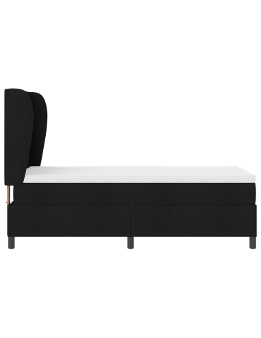 Letto a molle con materasso Nero 90 x 200 cm Tessuto