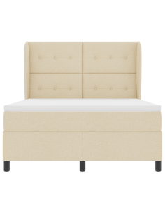 Letto a molle con materasso Crema 160 x 200 cm Tessuto 2