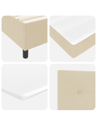 Letto a molle con materasso Crema 180 x 200 cm Tessuto