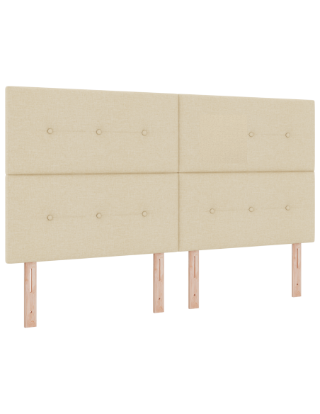 Letto a molle con materasso Crema 180 x 200 cm Tessuto