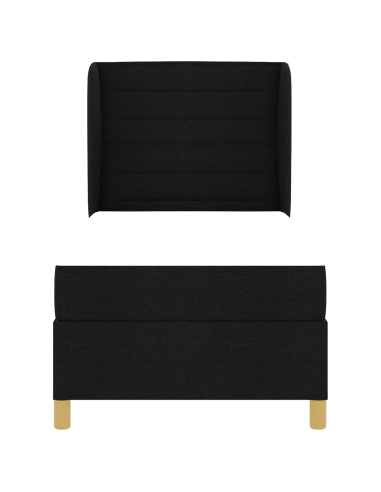 Letto con molle e materasso Grigio Scuro 90x190 cm Tessuto Nero