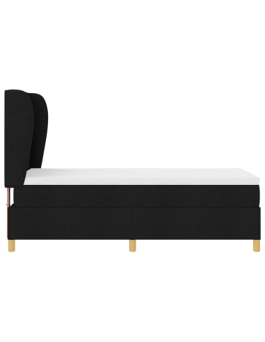 Letto con molle e materasso Grigio Scuro 90x190 cm Tessuto Nero