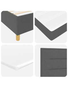 Letto con molle e materasso Grigio Scuro 90x190 cm Tessuto 2