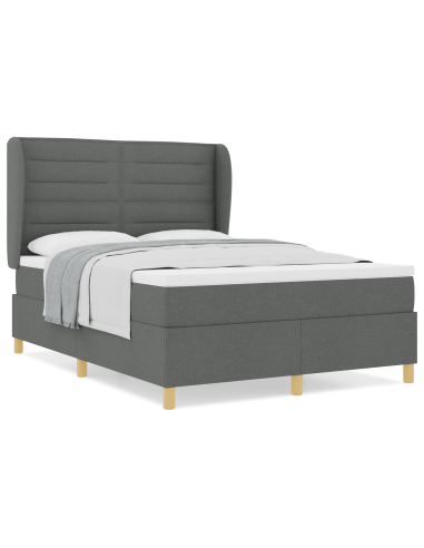 Letto con molle e materasso Grigio Scuro 90x190 cm Tessuto