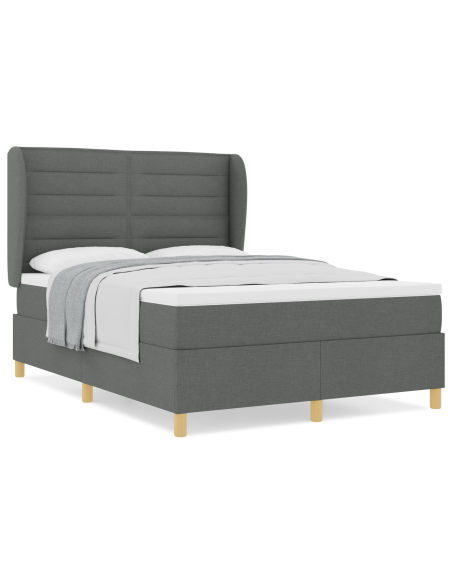 Letto con molle e materasso Grigio Scuro 90x190 cm Tessuto